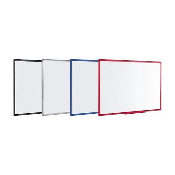 Dry Erase Board, Melamine, 23 39/64 in, 35 13/32 in, Plastic Frame, White, Matte