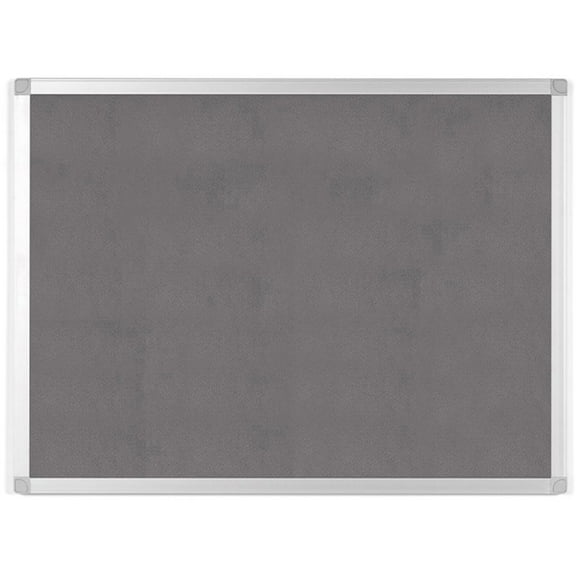 Bi-silque Ayda Fabric 36"w Bulletin Board - Gray Fabric Surface - Robust, Tackable, Sleek Style - 1 Each - 0.5" X 36"