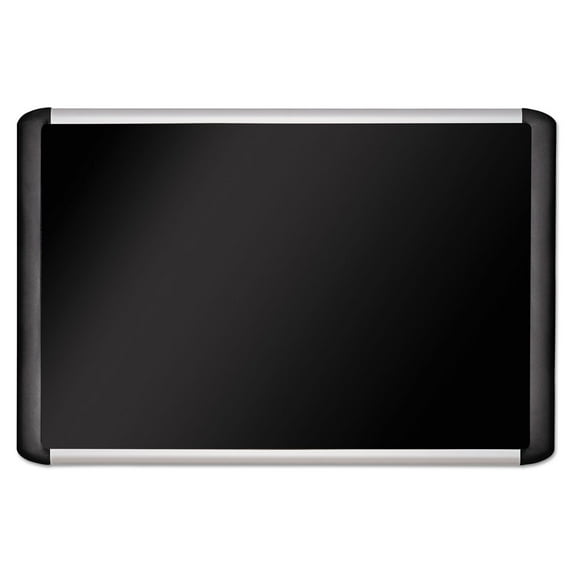Bi-silque Visual® Black Fabric Bulletin Board, 24 X 36, Silver/black