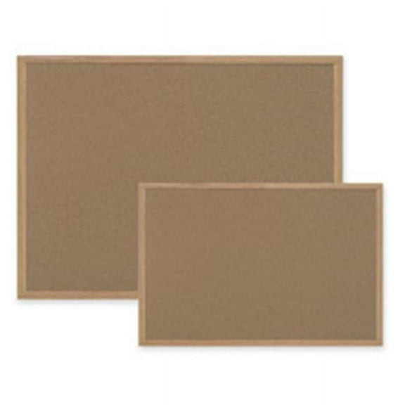 Bi-silque Visual Communication Product- Inc. BVCSB0420001233 Cork Board- w- MDF Frame- 2ft.x3ft.- Brown