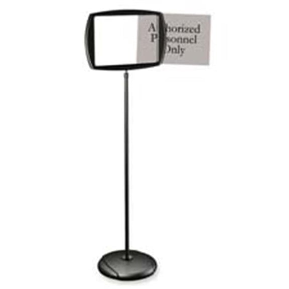 Bi-silque Visual Communication Product- Inc.  Floor Pedestal Sign- Interchangeable- 11in.x15in.x39in.- Black