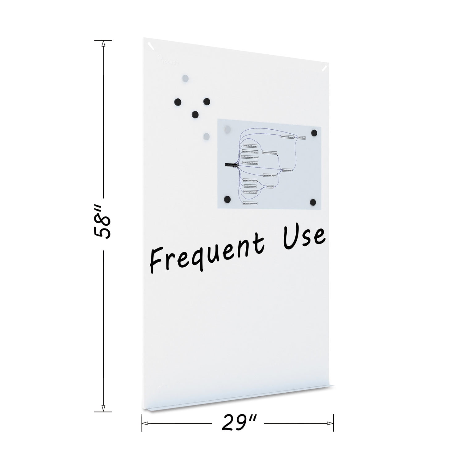 Bisilque Visual® Dry Erase Tile Board, 38 1/2 X 58, White