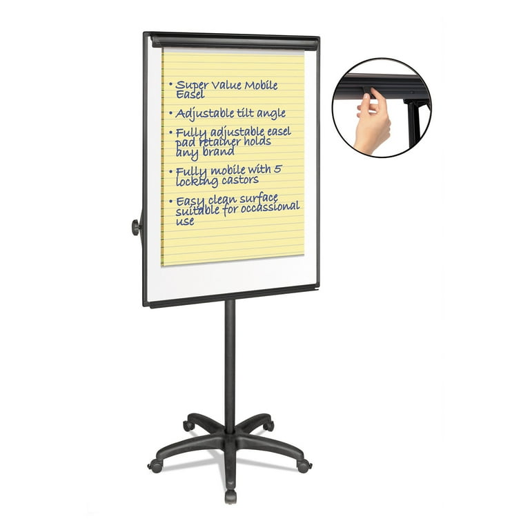 Silver Easy Clean Dry Erase Mobile Presentation Easel, 44 Silver Easy Clean Dry Erase Mobile Presentation Easel, 44