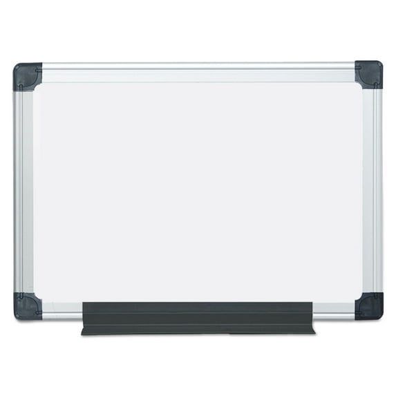 Bi-silque Visual® Value Lacquered Steel Magnetic Dry Erase Board, 18 X 24, White, Aluminum