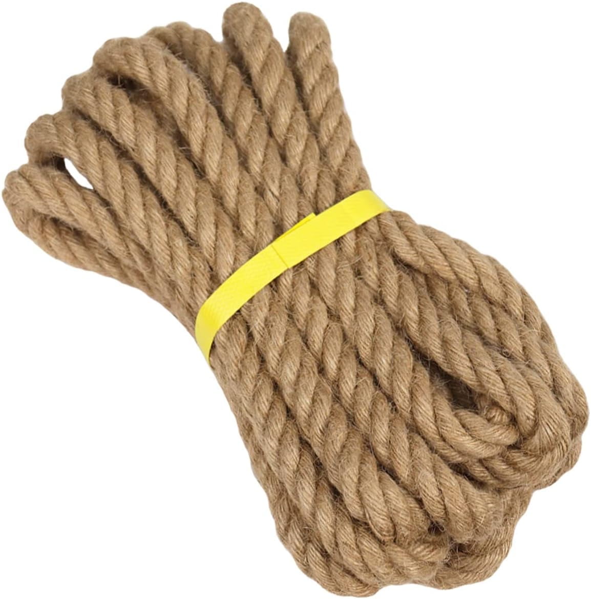 BiBzu Twisted Jute Rope (3/4 in x 20 ft) Natural Thick Hemp Rope for ...