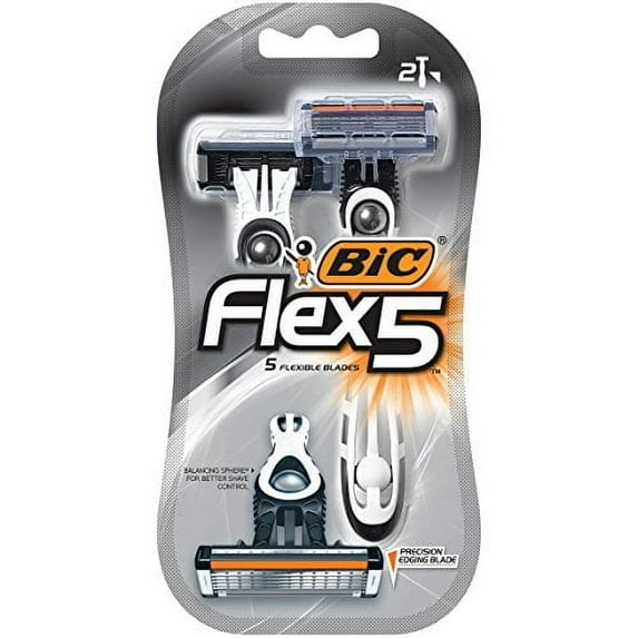 BiC Flex 5 Mens Shaver 5 Bladed Razor Heads, 2 Ea, 6 Pack