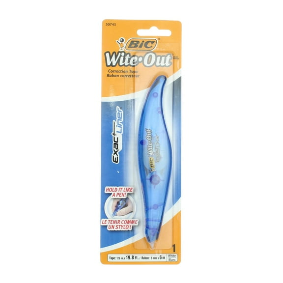 BiC Wite Out Exact Liner Correction Tape, White 50743, 5mm X 6m (2 Pack)