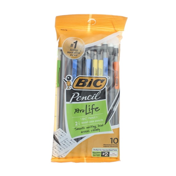 BiC Xtra Life Mechanical Pencil, 0.7 mm, #2, 10 Ct (1 Pack)