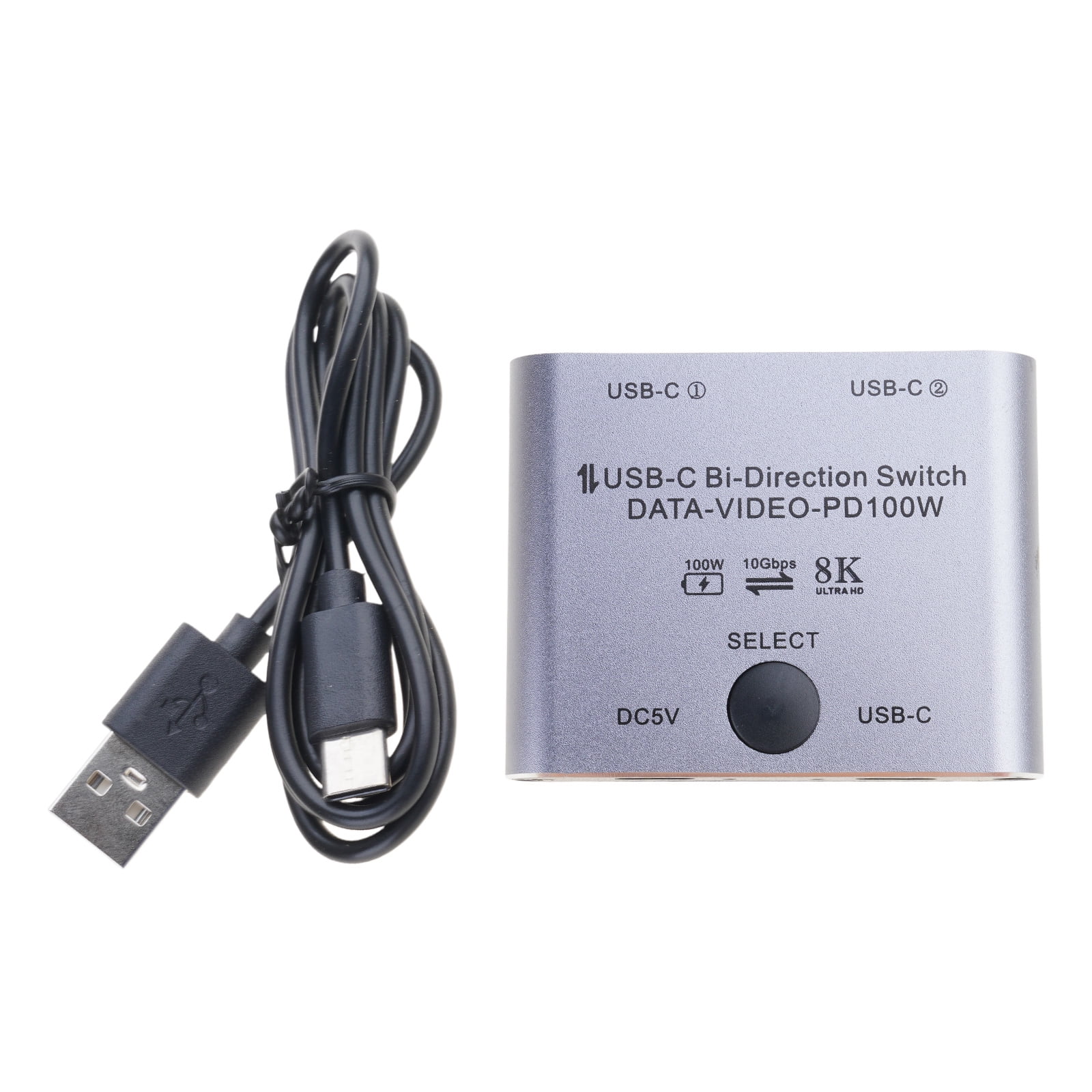 BiDirectional USB C Switcher USB C KVM Switches for 8K@60Hz/4K@144Hz 1080P@165Hz Video Transfer 100W Charging Capability