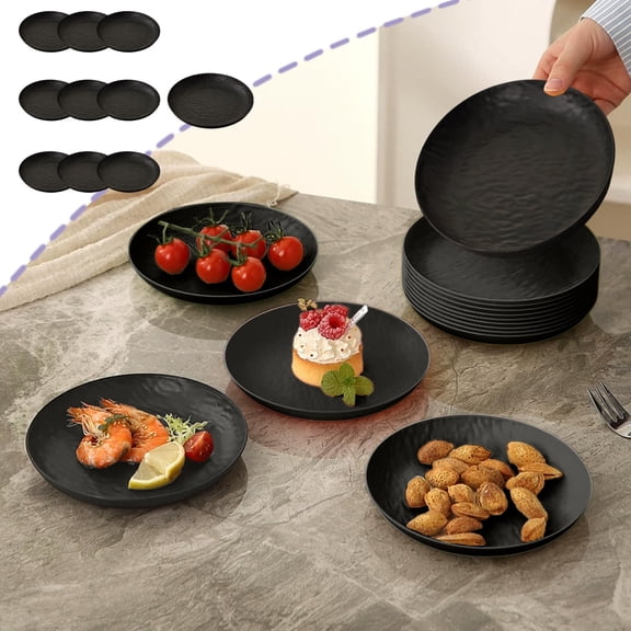 BiFandian 10 Piece Household Fruit Snack Plate Set, Decorative Serving Dish Tray for Dried Treats and Light Bites, Compact Tableware for Dining Room Coffee Table Entertaining