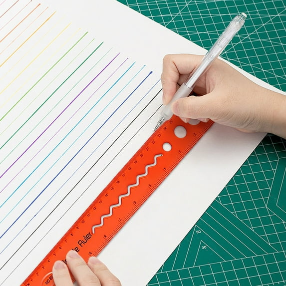 BiFandian 12" Ruler Flexible Ruler, 30cm Rubber Plastic Ruler, Bendable Rulers, Shatterproof Straight Edge Ruler Soft Ruler for Home, & Office