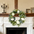 thumbnail image 1 of BiFandian 17 Inch Spring Peony Wreaths for Front Door, Succulent Summer Wreath with Pink Peony Floral, Spring Wall Hanging Decor with Succulent Arrangement Decoration, 1 of 6