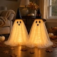 thumbnail image 1 of BiFandian 2-Pack Halloween Ghost Decorations Outdoor, Ghost Decor with String Lights Remote Control, Spooky Party Decor for Living Room, Bedroom, Window, Halloween Decoration Indoor, 1 of 8