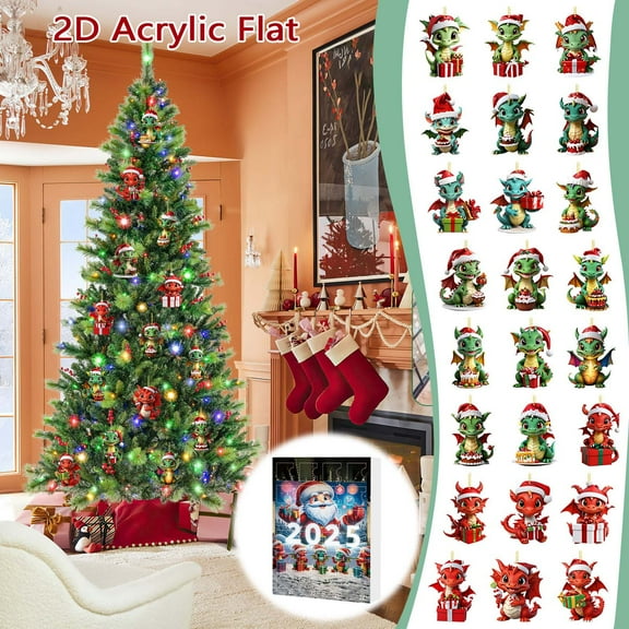 BiFandian 2025 Dragons Christmas Vacation Advent Countdown Calender, Cute Dragon Advent Calendar 24 Days of Christmas Collectible Set, Christmas Home Party Decorations Christmas Gifts