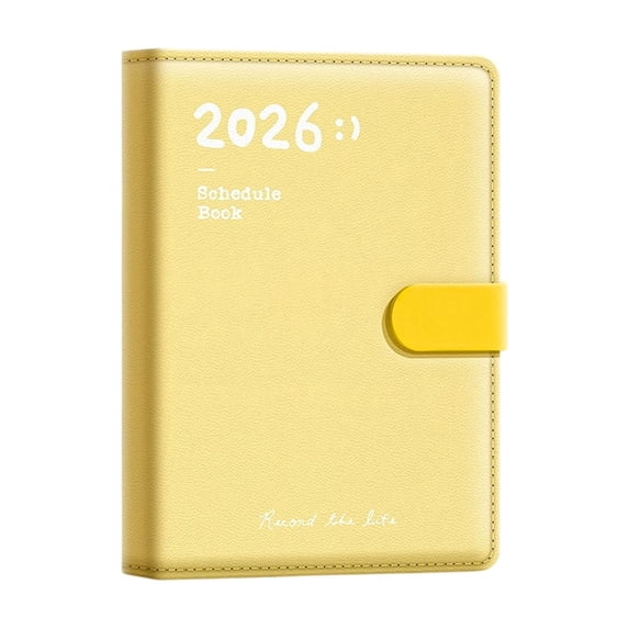 BiFandian 2026 Daily Weekly Planner, Schedule Book with Leather Cover, Waterproof Stain-resistant Notebook with Magnetic Snap, Perfect for Study & Work Office Schedule