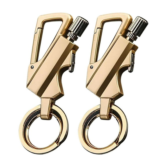 BiFandian 2Pcs Multifunctional Keychain Lighter, Reusable Match Lighter with Key Ring, Metal Keychain Lighter Hanging Decoration for Home Camping Travel, Unique Gift for Men and Father