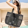 thumbnail image 1 of BiFandian 5 Compartments Mesh Shower Bag, Portable Dry Hanging Wash Tote Bag for Dorm Room Travel, Beach Bag Swim Bag for Camping Bathroom Beach Swimming Gym, 1 of 6