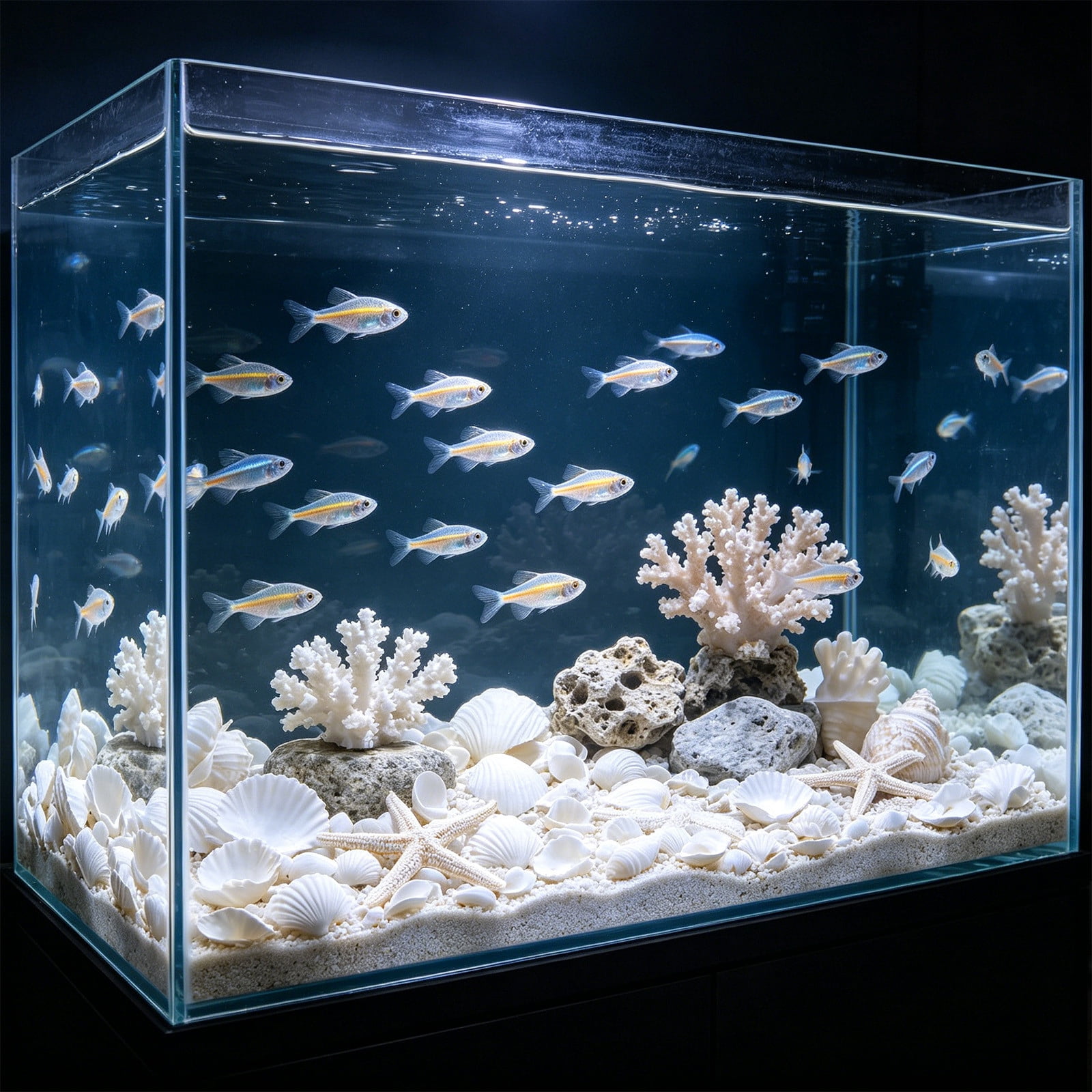 Shiny Rocks For Fish BiFandian 50PCS Luminous Aquarium Stones, Glow in The Dark Conch ...