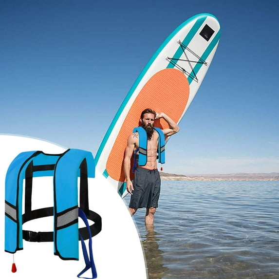 BiFandian Automatic Inflatable Life Jacket Life Vest for Adults, Self Inflating Life Vest with Earplugs, Adult Survival Buoyancy Vest for Boating Fishing Sailing Kayaking Men Women