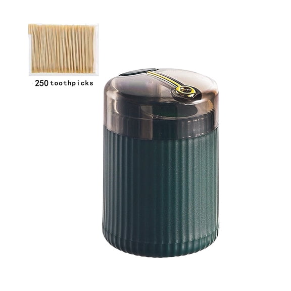BiFandian Automatic Toothpick Dispenser, Push Button Toothpick Holder with Portable Jar, Household Toothpick Container for Living Room, Dining, Indoor Use