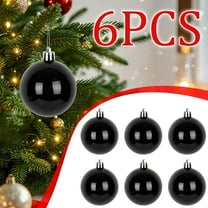 BiFandian Black Christmas Ball Ornaments , Shatterproof Christmas Ball Hanging Decorations Indoor, Christmas Baubles for Xmas Tree Decoration, 6Pcs 2.36inch