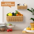 thumbnail image 1 of BiFandian Bohemian Wall-Mounted Storage Basket, Handwoven Wicker Hanging Organizer, Natural Rattan Wall Basket for Kitchen, Living Room, Bathroom, Entryway Decor, 1 of 9