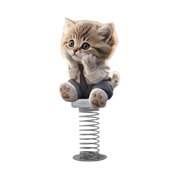 BiFandian Cat Dashboard Decor, Cute Cat Bobble Car Dashboard Toy, Decorative Interior Accessories, Bouncing Shaking Toy, Funny Car Ornament with Spring for Animal Lovers Driver Women Men