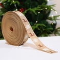 thumbnail image 1 of BiFandian Christmas Flax Ribbon, 2m Reindeer Snowflake Pattern Design, Bow Decoration Material for Gift Wrapping, Crafts, 1 of 6