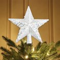 thumbnail image 1 of BiFandian Christmas Tree Topper Star, Small Gold Red Sequins Design, Five-Pointed Tree Top Accessory Decor, 1 of 6