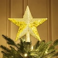 thumbnail image 1 of BiFandian Christmas Tree Topper Star, Small Gold Red Sequins Design, Five-Pointed Tree Top Accessory Decor, 1 of 6