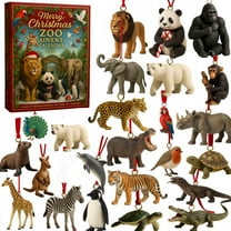 BiFandian Christmas Wild Animals Advent Calendar 2025, 24 Days Christmas Countdown Advent Calendars with Wildlife Decorations, Christmas Ornaments Gift Calendar for Kids Boys & Girls