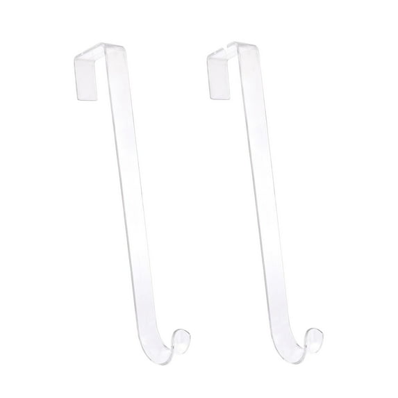BiFandian Clear Wreath Hangers for Front Door, 2 Pcs Non-Scratch Over The Door Hooks Hangers for All-Season Decorations & Storage