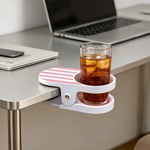 BiFandian Clip On Table Edge Drink Cup Holder, Portable Outdoor Table Rim Cup Caddy, Poolside Deck Side Chair Clamp Beverage Holder for Camping Picnic Patio Drink Organize
