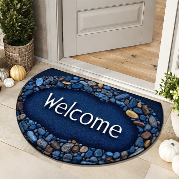 BiFandian Cobblestone Home Welcome Floor Mat, Personalized Non Slip Doormat, Absorbent Dirt Resist Carpet, Housewarming Gift for Living Room, Kitchen, Bedroom Decor