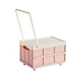 thumbnail image 1 of BiFandian Collapsible Storage Bins with Lids, Folding Plastic Stackable Crate with Wheels and Pull Handle, Plastic Tote Storage Box Container for Clothes, Books, Snack, Shoes Storage, 1 of 6