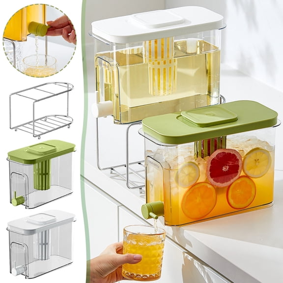 BiFandian Drink Dispenser for Fridge, Drink Container with Faucet and Cold Brew Pitcher Juice Jug for Party Water, Beverage, Lemonade, Milk, Kitchen Daily Use Home Bar