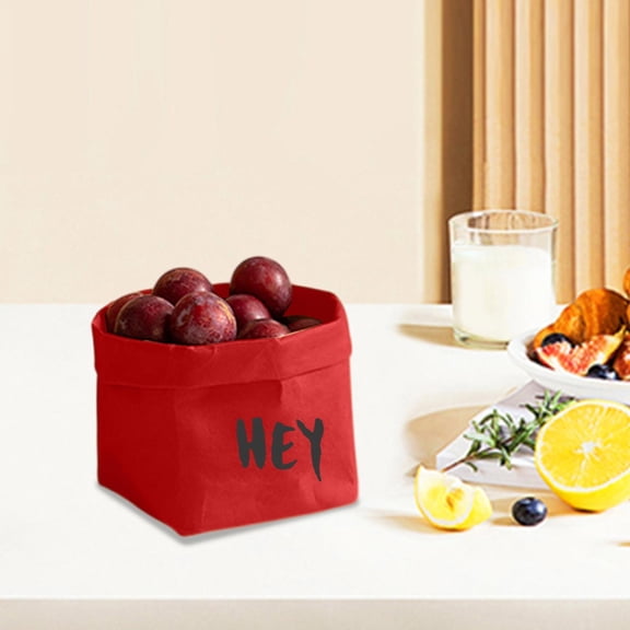 BiFandian Durable Kraft Paper Storage Bin, Leak-Proof Eco-Friendly Tote Bag, Multipurpose Decorative Basket for Kitchen, Office, Closet, Plants, Household Supplies