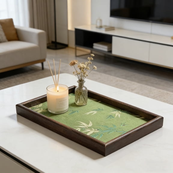 BiFandian Embroidery Light Leaf Tray Storage Tray, Small Item Storage Tray Living Room Desktop, Decorative Catch All Tray for Jewelry, Keys