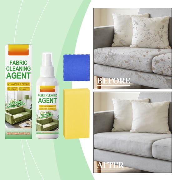 BiFandian Fabric Sofa Cleaner, 100ml Dry Cleaning Agent for Stain Removal, Gentle Anhydrous Upholstery Care Solution for Furniture, Car Seats, Home Use