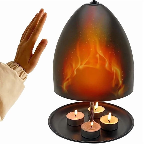 BiFandian Fireplace Tea Lamp Heater, Ceramic Candle Warmer for Hands, Metal Hand Warmer for Cold, Ambient Heater, Personal Warmth