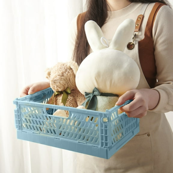 BiFandian Foldable Plastic Storage Basket, Collapsible Storage Boxes Crate, Stackable Folding Storage Bins Closet Containers Toy Organiser for Home Office Bedroom Kitchen Drawer