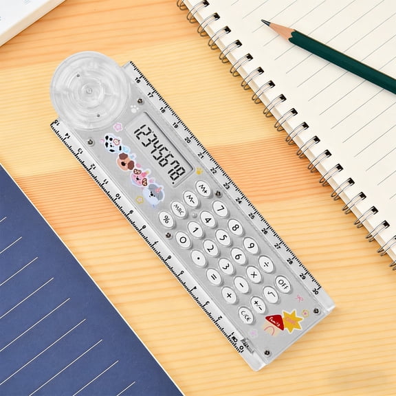 BiFandian Folding Ruler with Mini Calculator, Portable Durable 2-in-1 Designed Rulers, Multifunctional Stationery for Home Office Work Learning Teaching