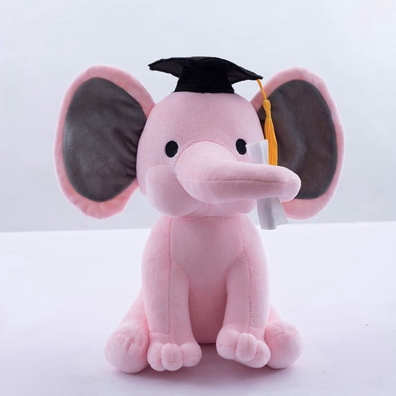 BiFandian Graduation Cap Elephant Stuffed Plush Toy, Graduation Season Commemorative Elephant Figurine, Soft Plush Doll Gift for Graduation Ceremony Celebration and Keepsake Collection