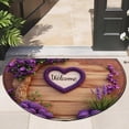 thumbnail image 1 of BiFandian Half Round Welcome Door Mat with Purple Flowers Printed, Non-Slip Washable Entrance Rugs, Vintage Rustic Semicircle Floor Mats for Indoor Outdoor Entrance Living Room Kitchen Decor, 1 of 6