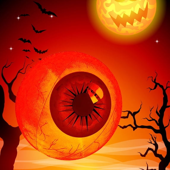 BiFandian Halloween Inflatables Eyeball Decorations, Luminous 23.6 Inches Inflatable Balloons with with Build-in LEDs, Halloween Decor Indoor Outdoor Blow Up Yard Decorations