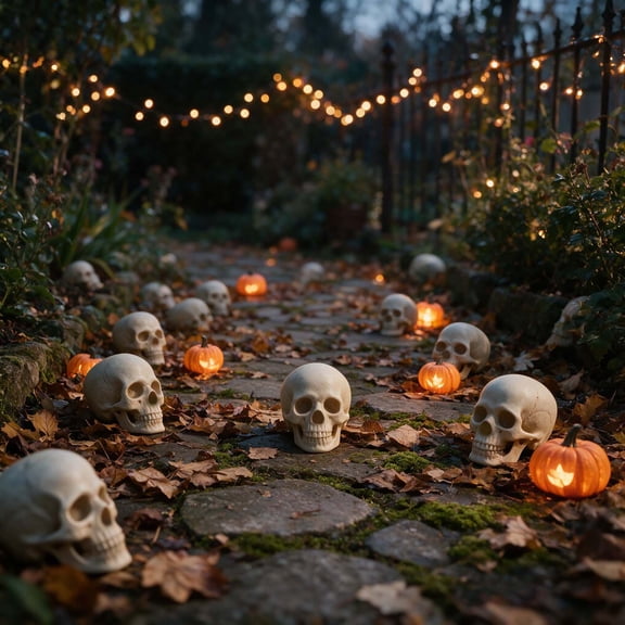 BiFandian Halloween Skeleton Ornaments 20-Pack, Spooky Skull Ghost Decoration for Seasonal Display, Halloween Decorations Indoor Outdoor Accent for Tabletop Mantel
