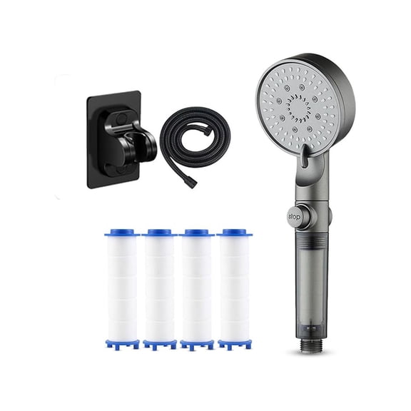BiFandian High Pressure Handheld Shower Head, 5 Setting Shower Head with Filter, Hard Water Softener with 4.9Ft Hose Extension Spray Nozzle Shower