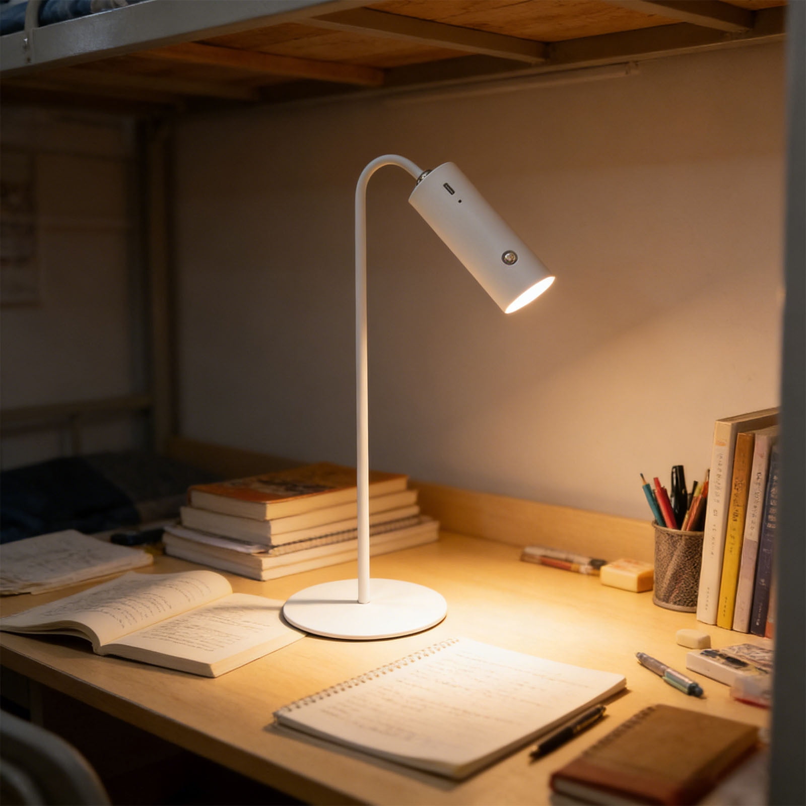BiFandian LED Adjustable Desk Lamp, Multi-Angle Eye Care Reading Light, Magnetic Base with 3-Level Dimmable, Study, Office, Universal, Flexible Gooseneck, Task Light