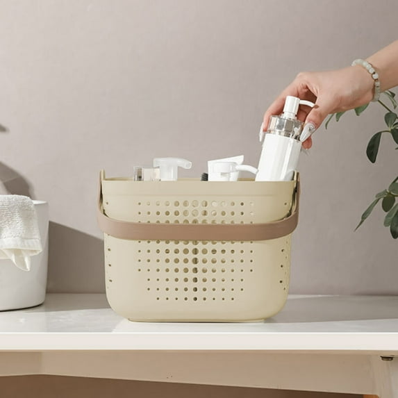 BiFandian Large Capacity Bath Shower Basket, Portable Storage Shower Caddy Storage Basket, Laundry Basket with Handle, Waterproof Bathroom Organizer for Dorm, Spa, Pool