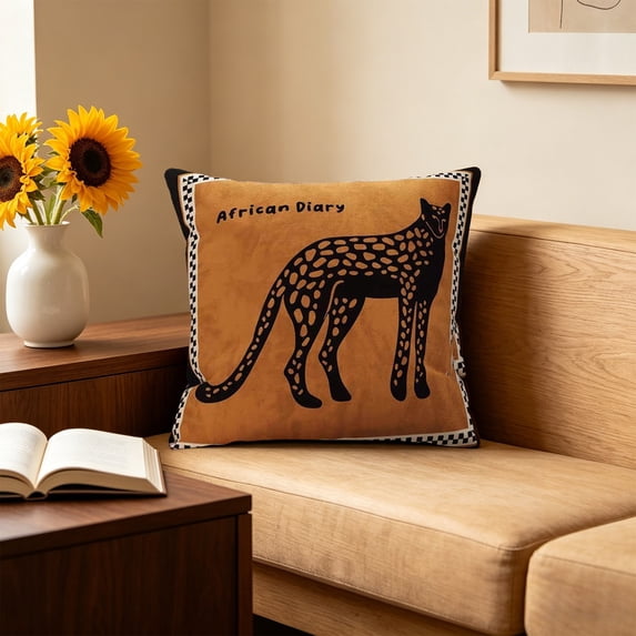 BiFandian Minimalist Velvet Decorative Throw Pillow, Mid-Century Modern Abstract Still Life Soft Cushions, Boho Neutral Toned Art Pillows for Home Living Room Bedroom Sofa Couch Decoration